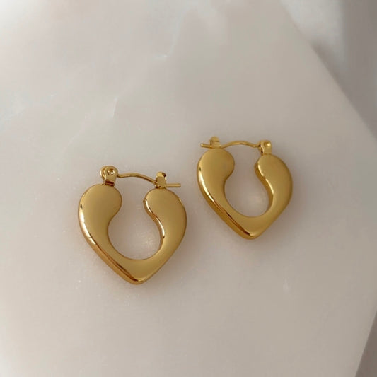 Heart Shaped Hoop Earrings