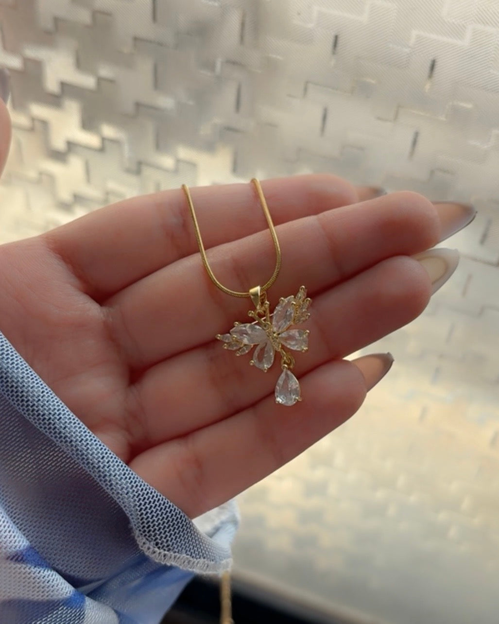Butterfly Bloom Crystal Necklace