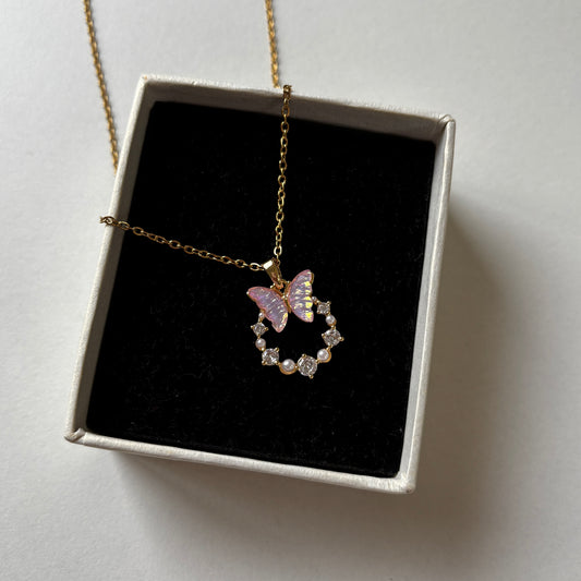 Pearly Gates Butterfly Necklace
