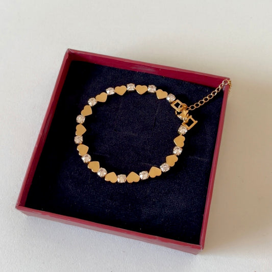 Hearts all over diamond bracelet