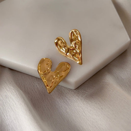 Crushed Heart Earrings