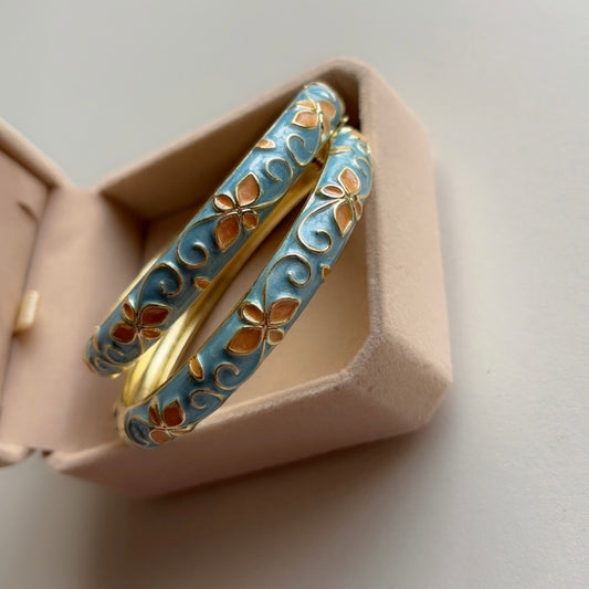 Teal Blue Bangles (2)
