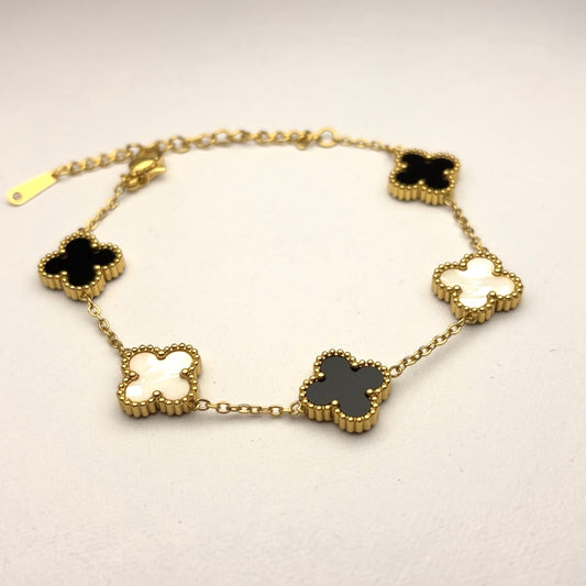 Black&White Clover Bracelet