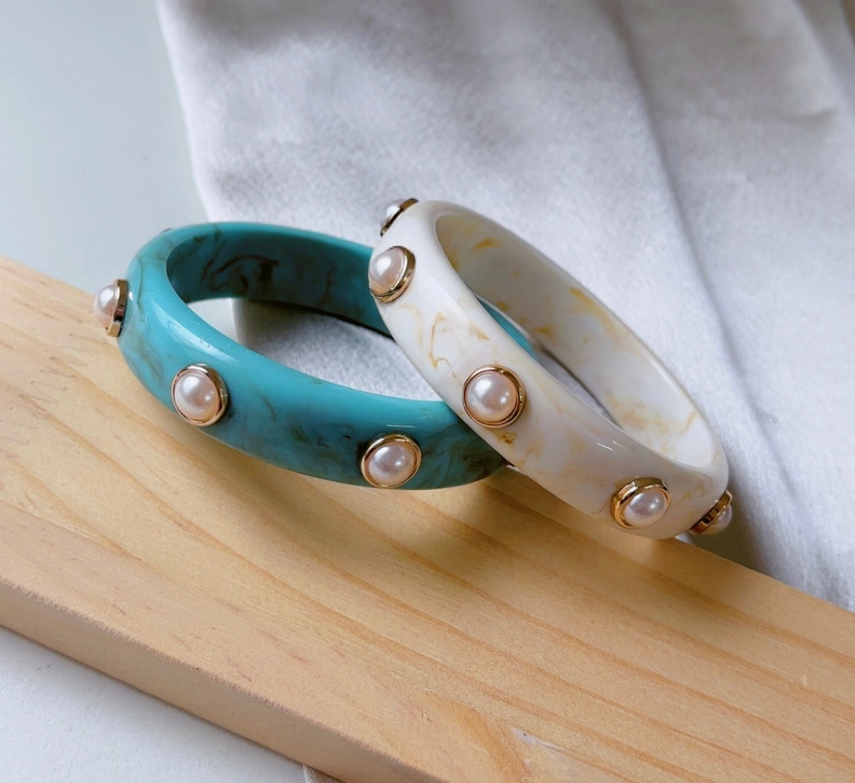 Mermaid Pearly Spell Bangles (set of 2)