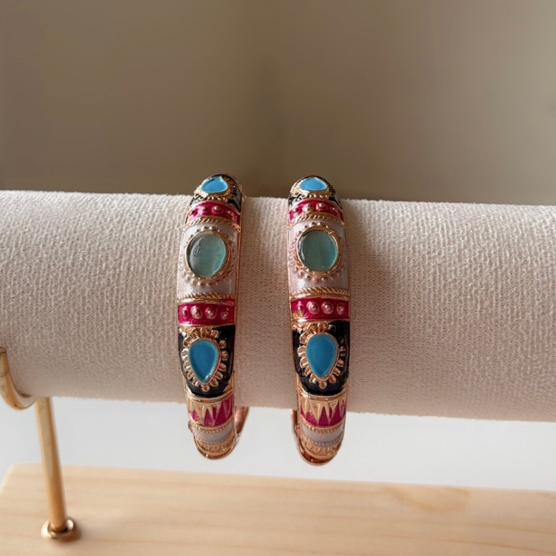 Blue Gem bangles (set of 2) slim-medium wrist