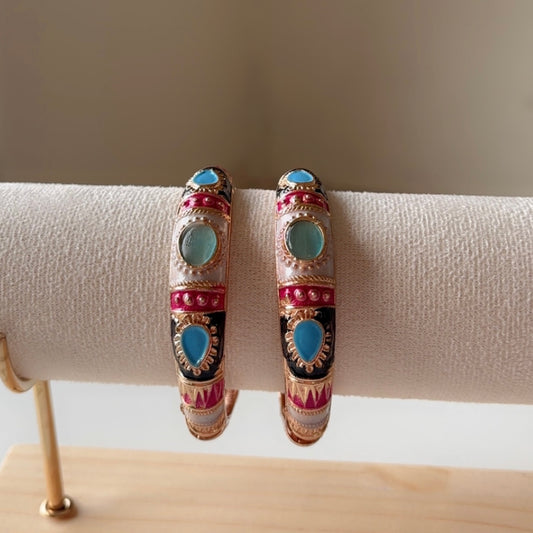 Blue Gem bangles (set of 2) slim-medium wrist