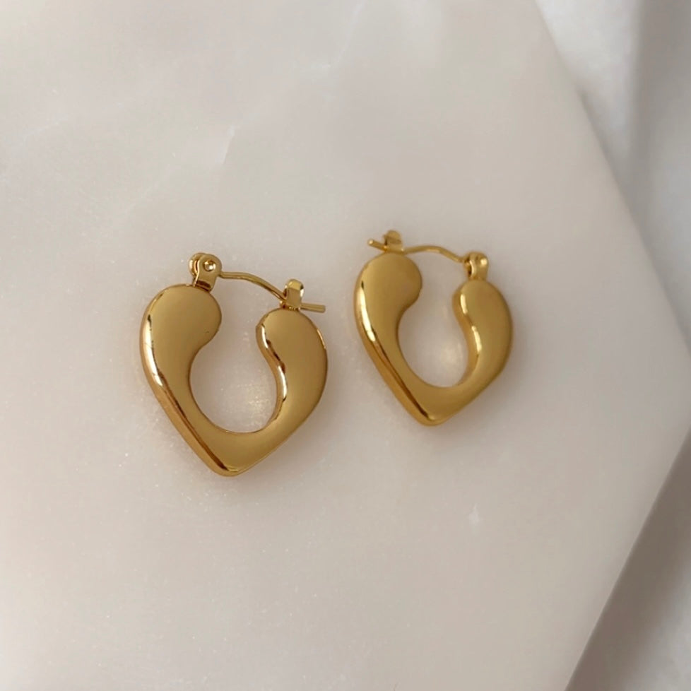 Heart Shaped Hoop Earrings