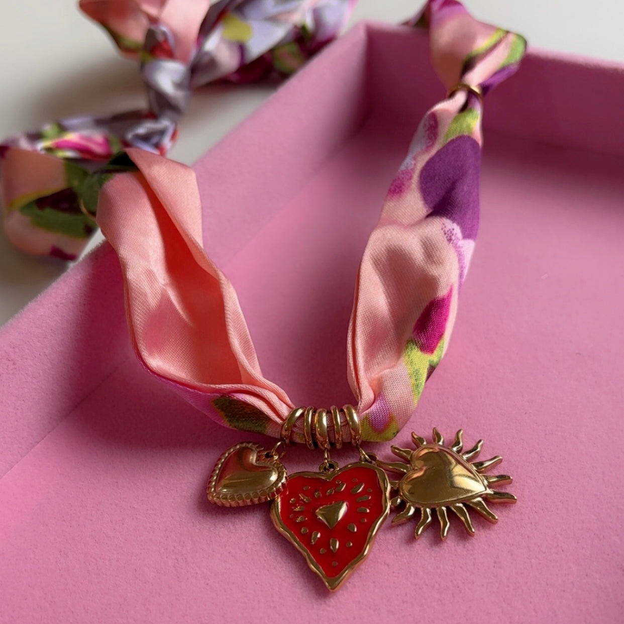 Satin-Bandana Charm Necklace