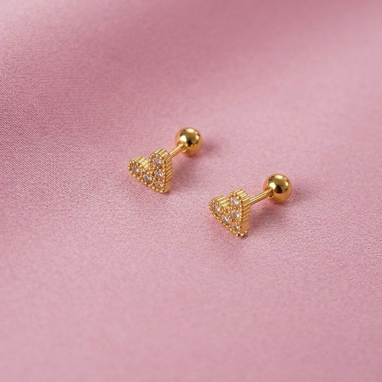 Sparkly hearts studs