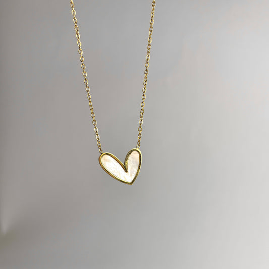 White Heart Necklace