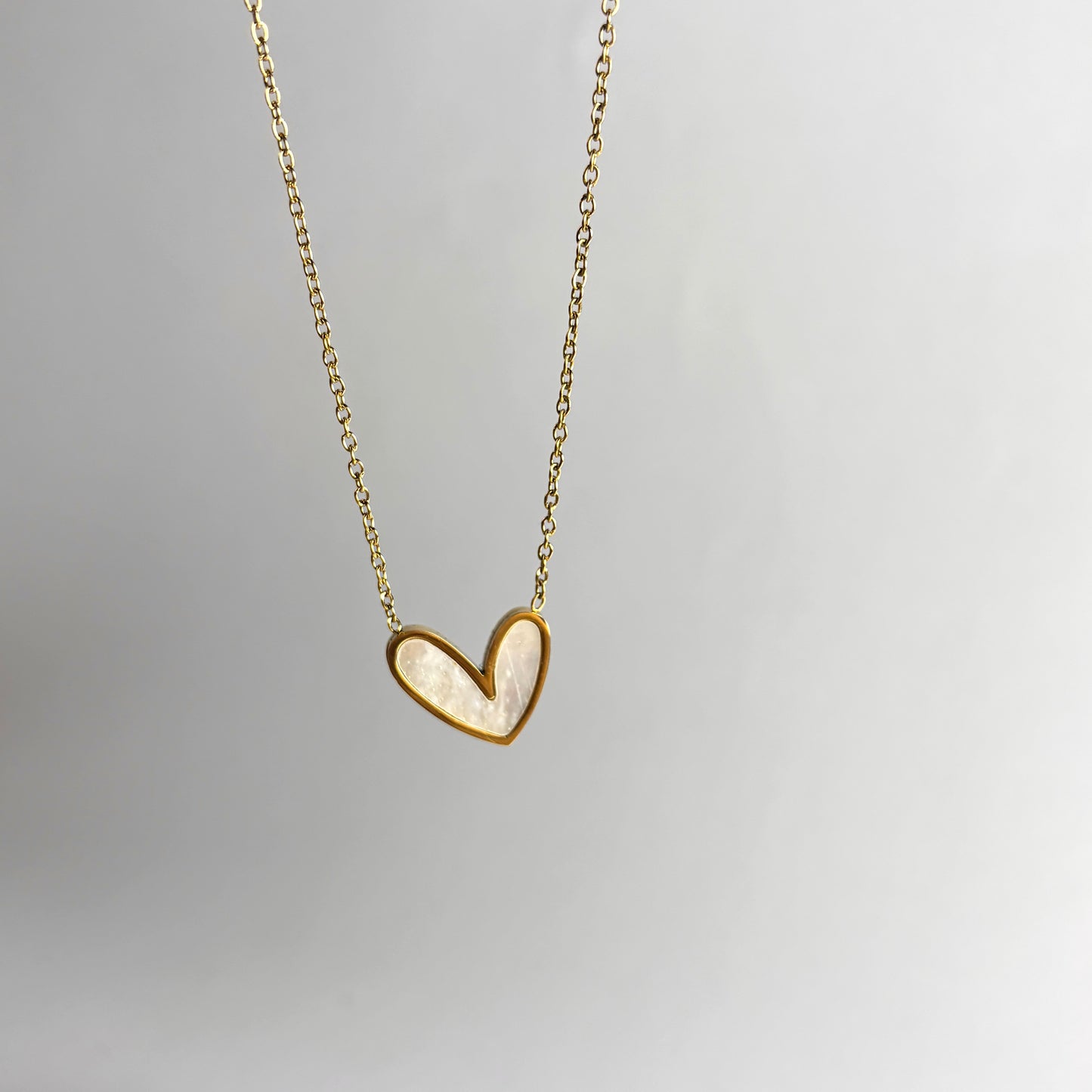White Heart Necklace