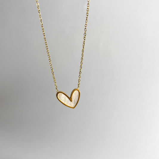 White Heart Necklace