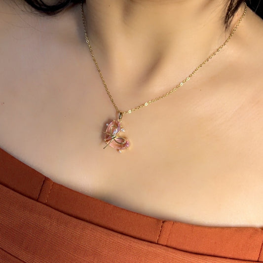 Blushy Bow Necklace
