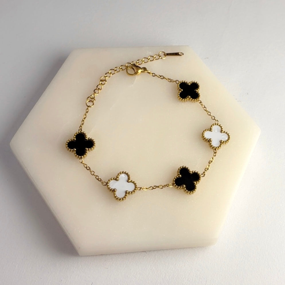 3in1 B/W Clover Bracelet