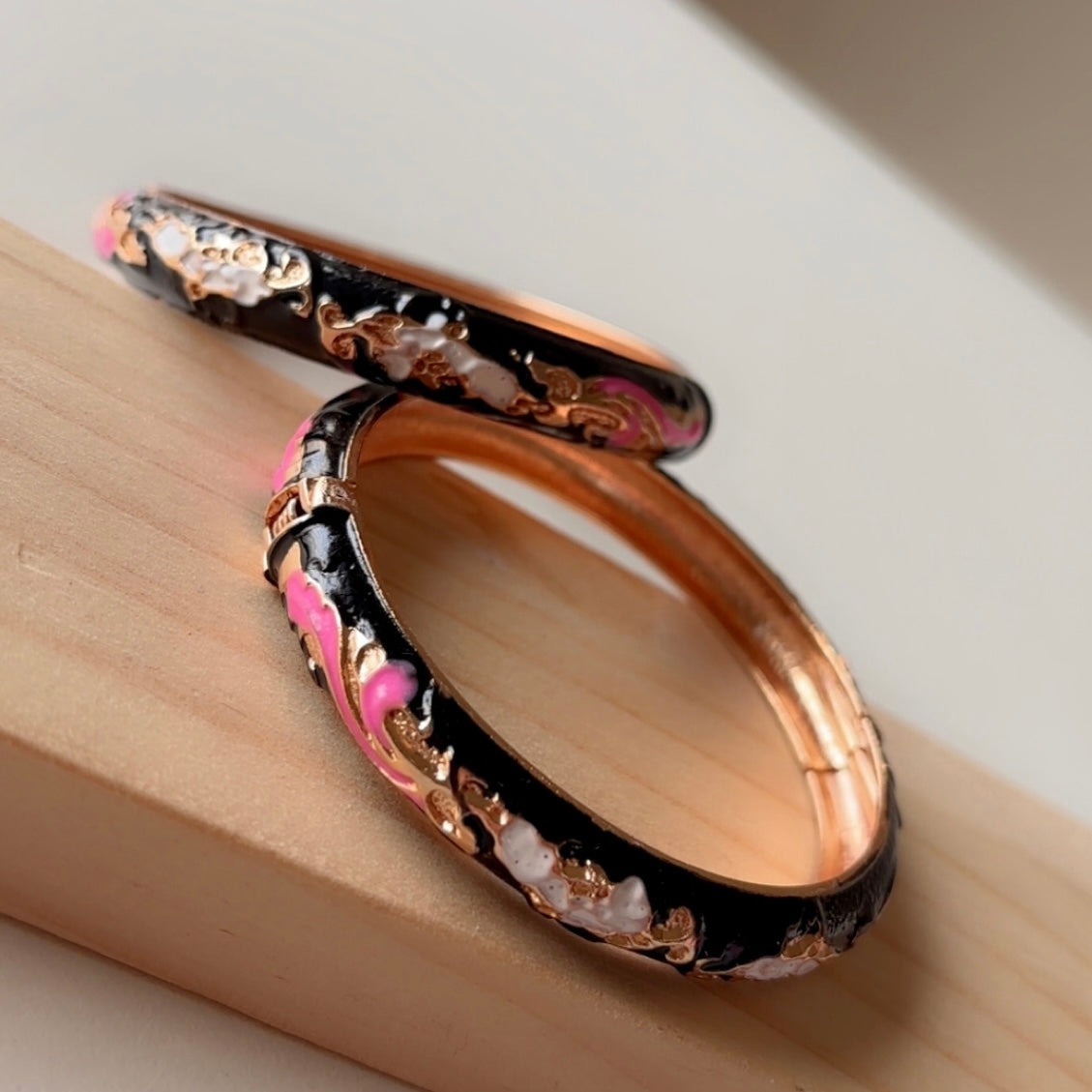 Black Fusion bangles (set of 2) slim-medium wrist