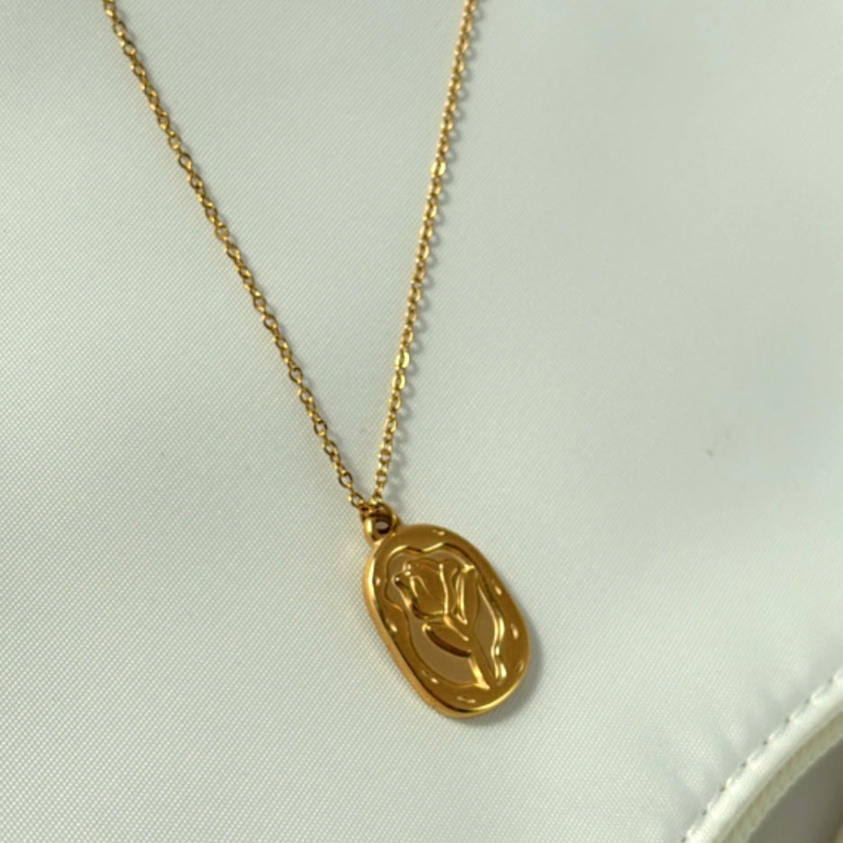 Gold Rose Necklace