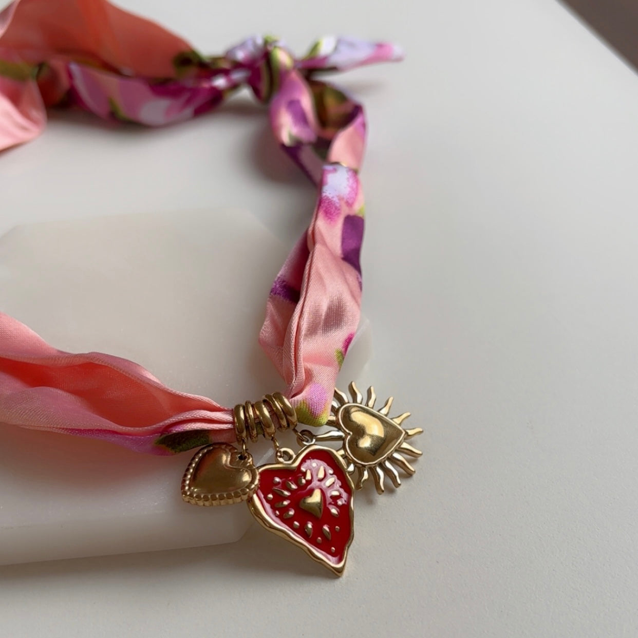 Satin-Bandana Charm Necklace