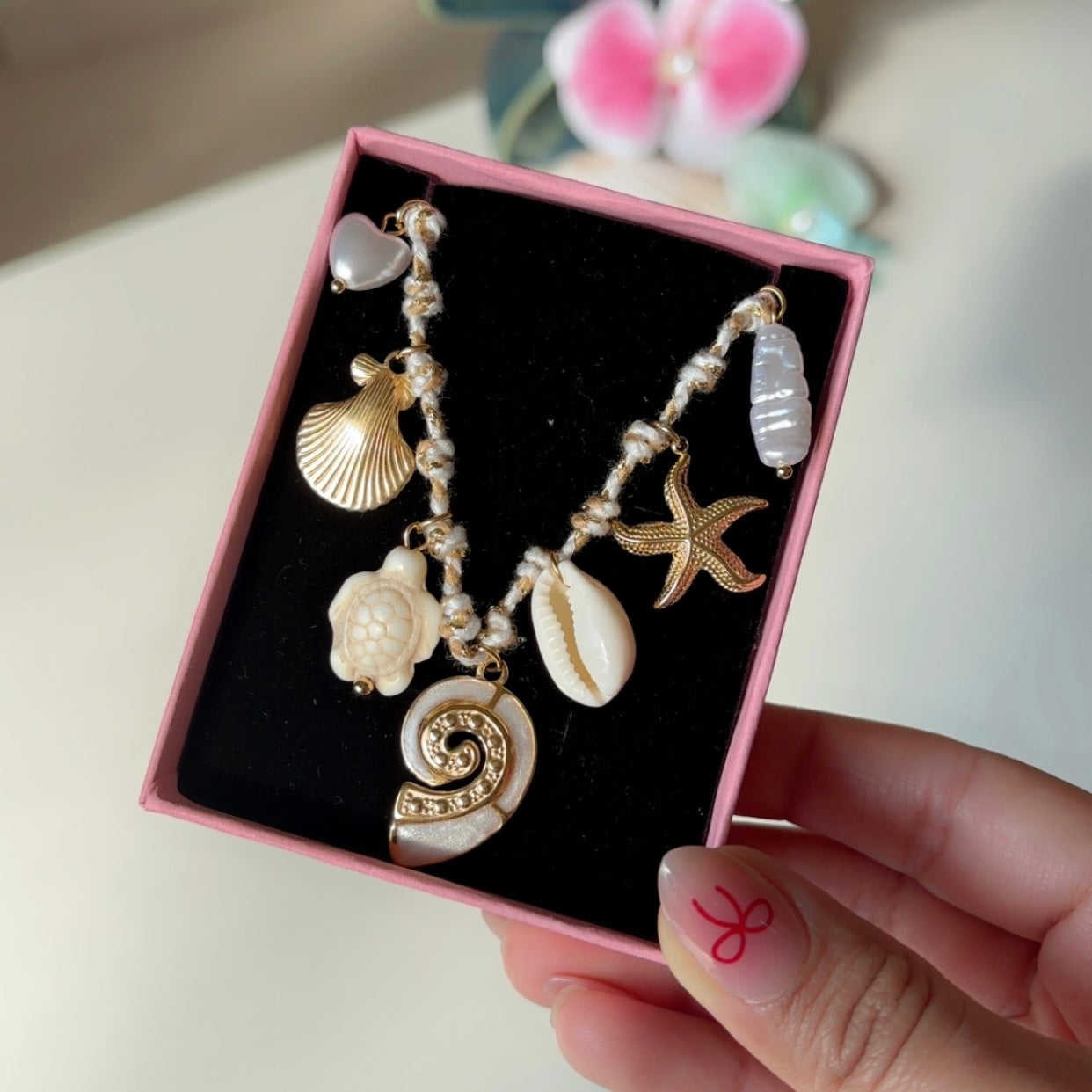 White-Sand Charm Necklace
