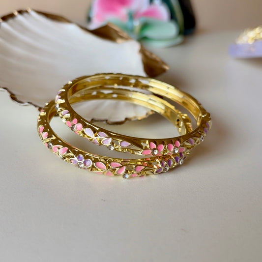 Pink-Purple Pastel Bangle Set (2) thin-medium wrist
