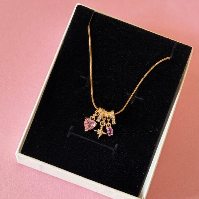 Golden Blush Sparkle Necklace