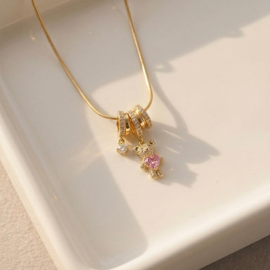 Teddy Charm Pendant Necklace