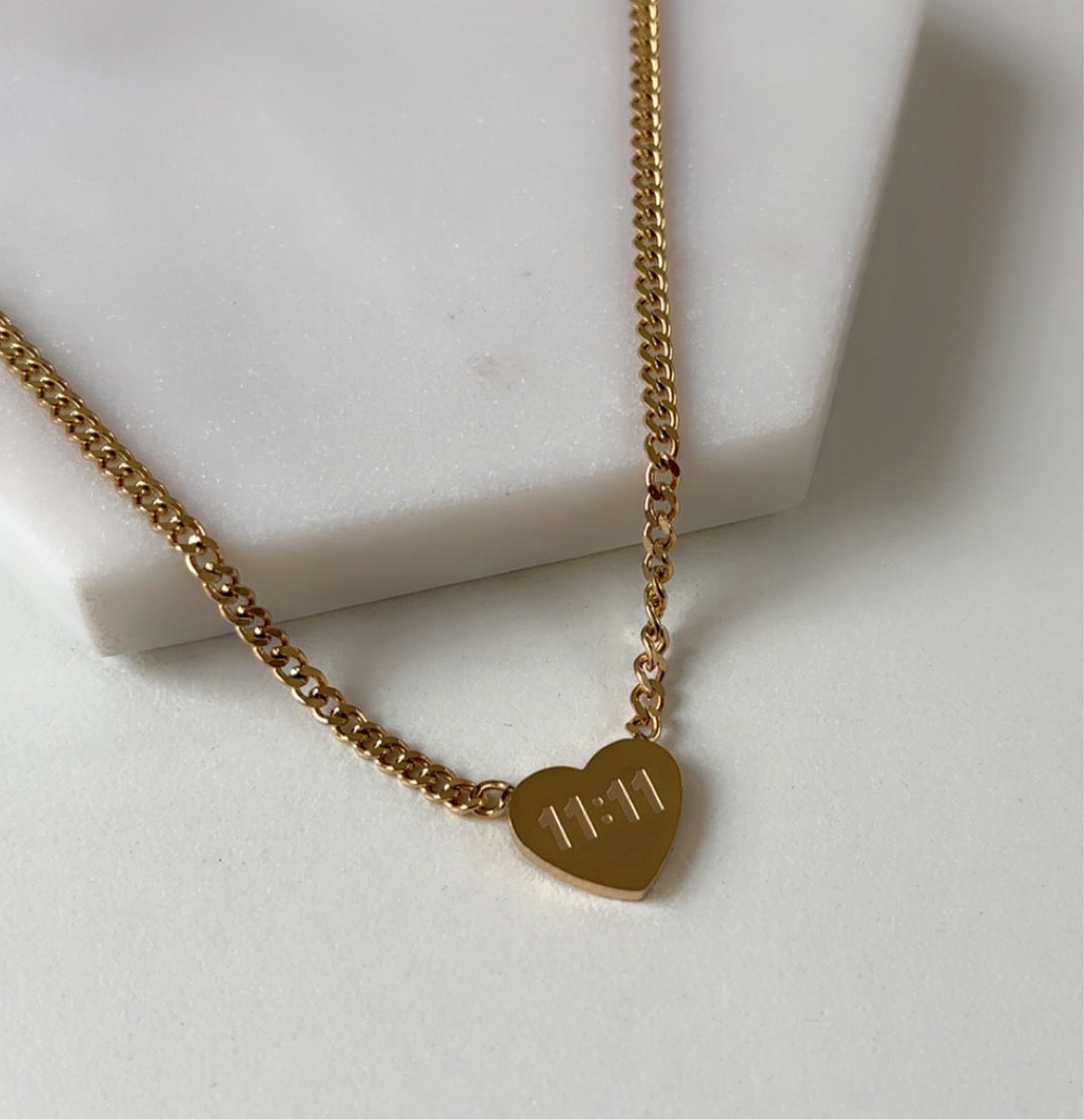 11:11 Heart Necklace