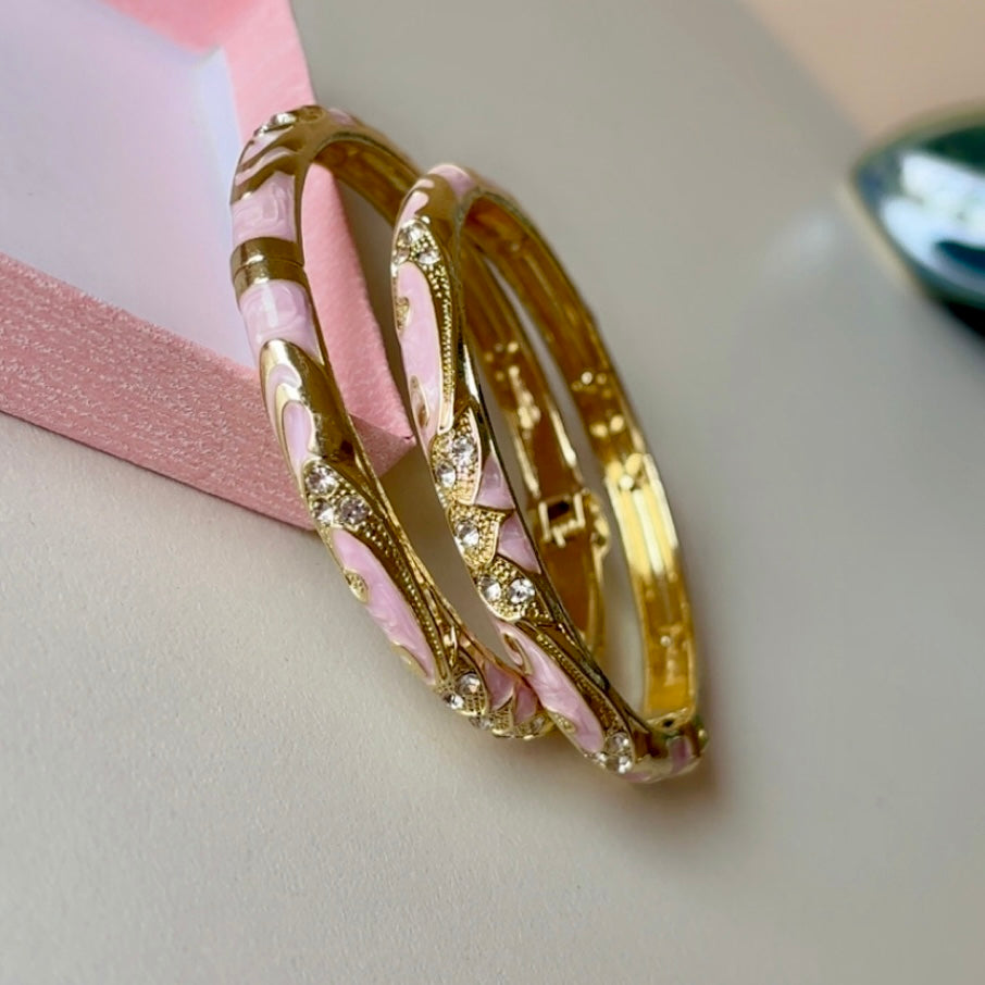 Lavender Heritage Bangle Set (2) Standard Size (thin-medium wrist)