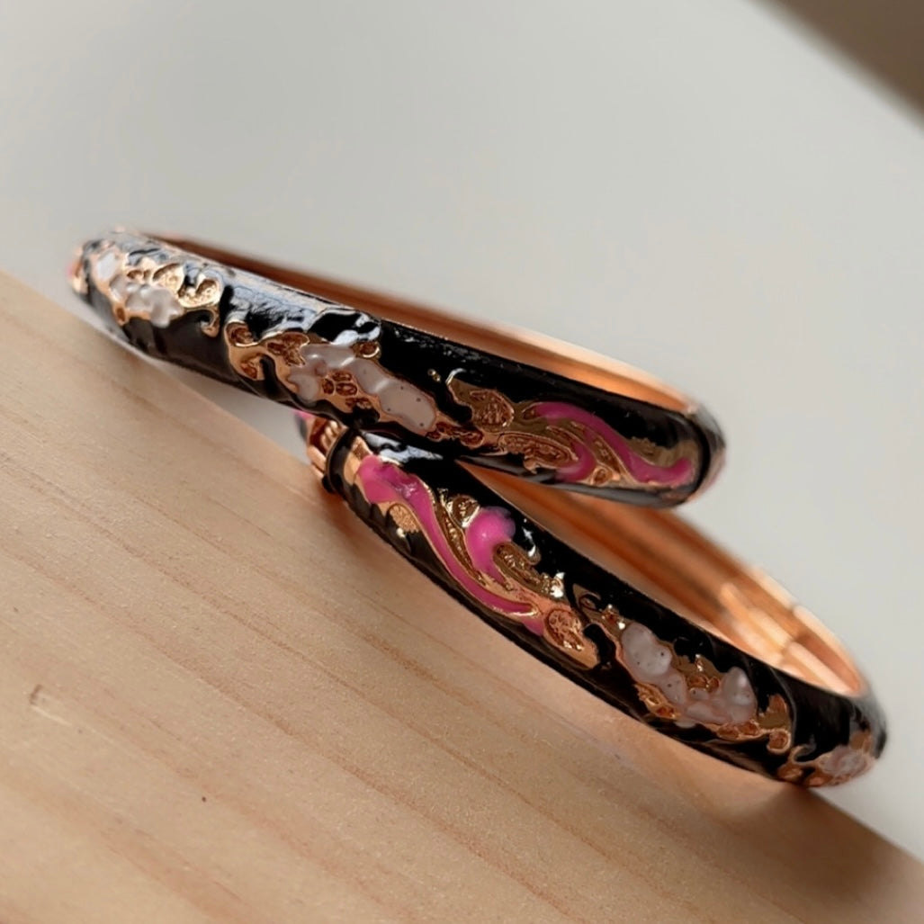 Black Fusion bangles (set of 2) slim-medium wrist