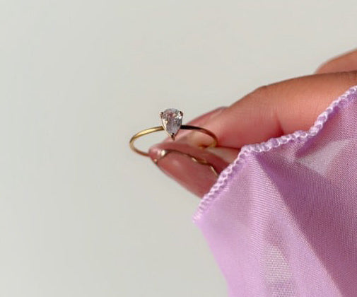 Tear Drop Adjustable Ring (waterproof, daily-wear)