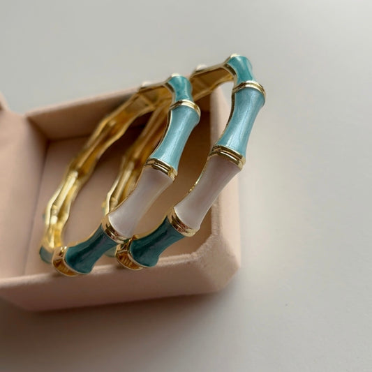 Blue-White Bangle Stack (set of 2)