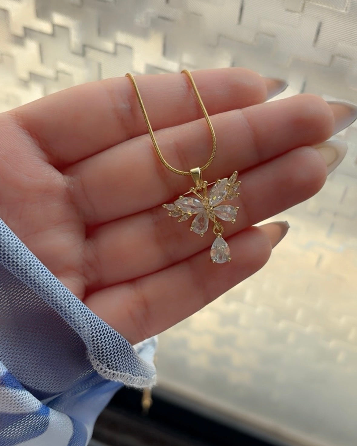 Butterfly Bloom Crystal Necklace