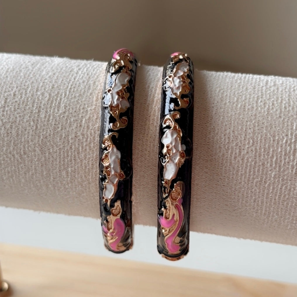 Black Fusion bangles (set of 2) slim-medium wrist