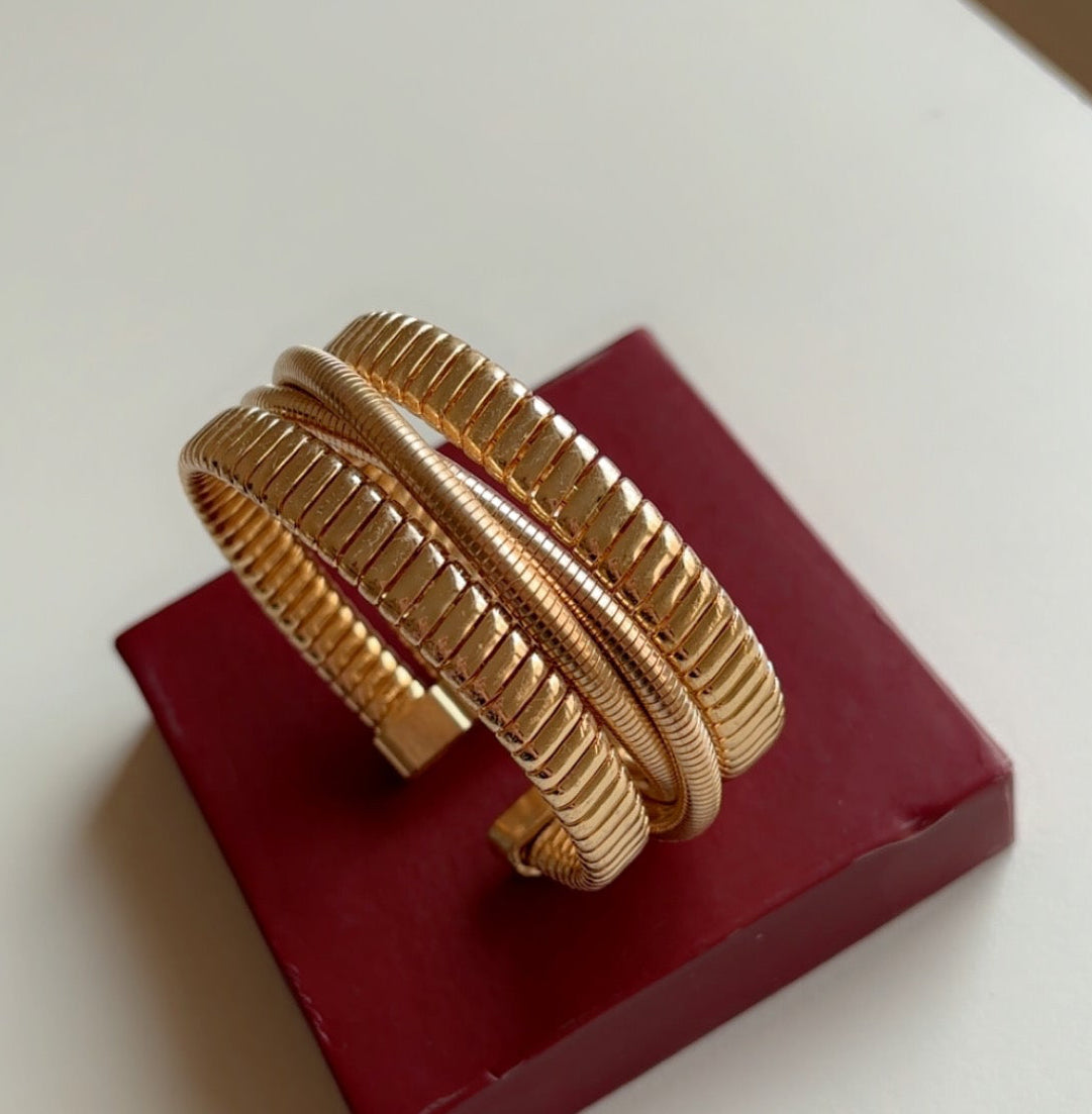 Statement layered Adjustable Bangle Bracelet