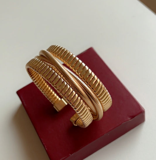 Statement layered Adjustable Bangle Bracelet