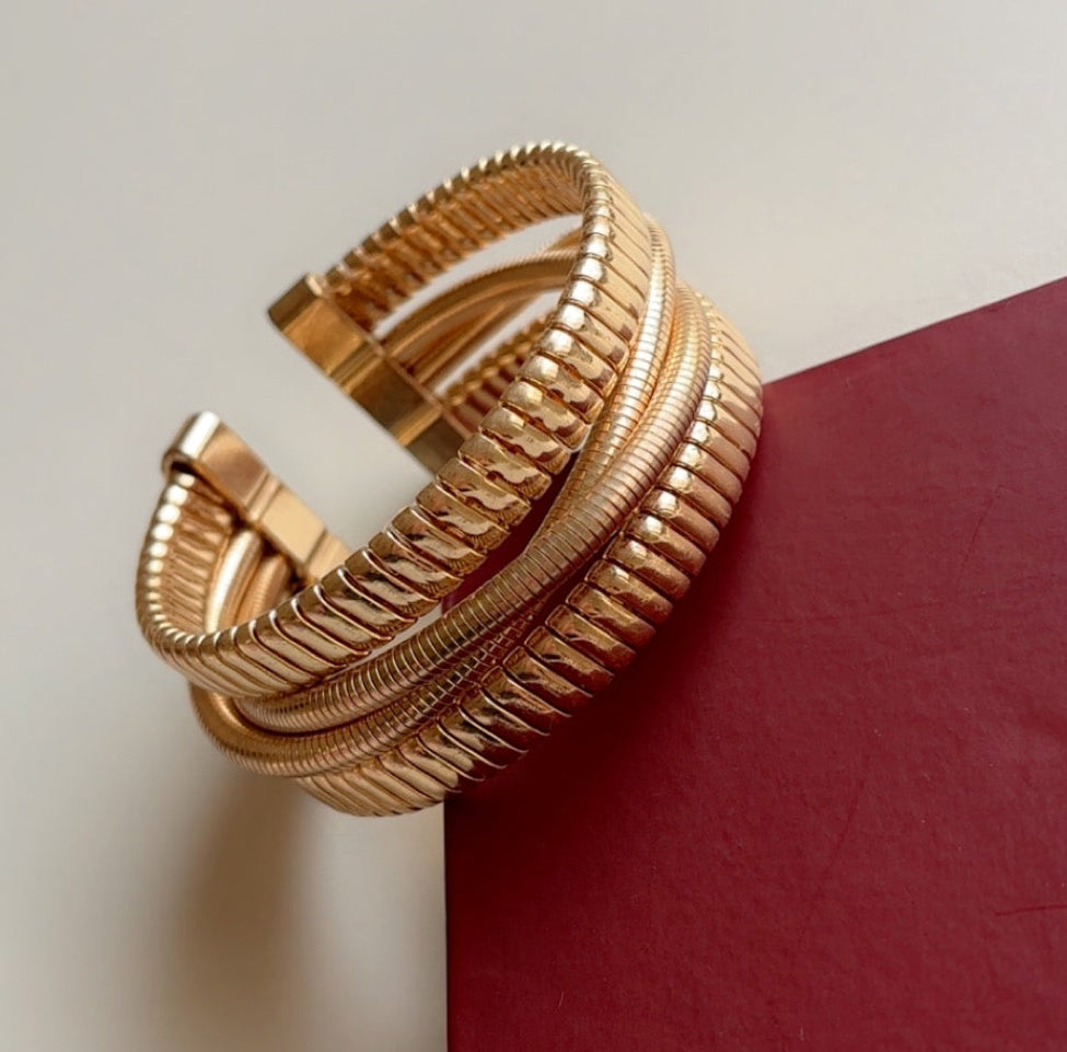 Statement layered Adjustable Bangle Bracelet