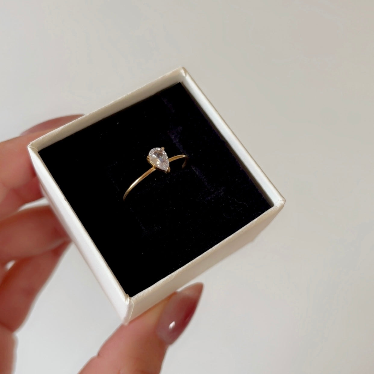 Tear Drop Adjustable Ring (waterproof, daily-wear)
