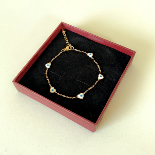 Evil Eye white hearty bracelet (hot-selling)