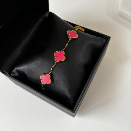 Pink Clover Bracelet