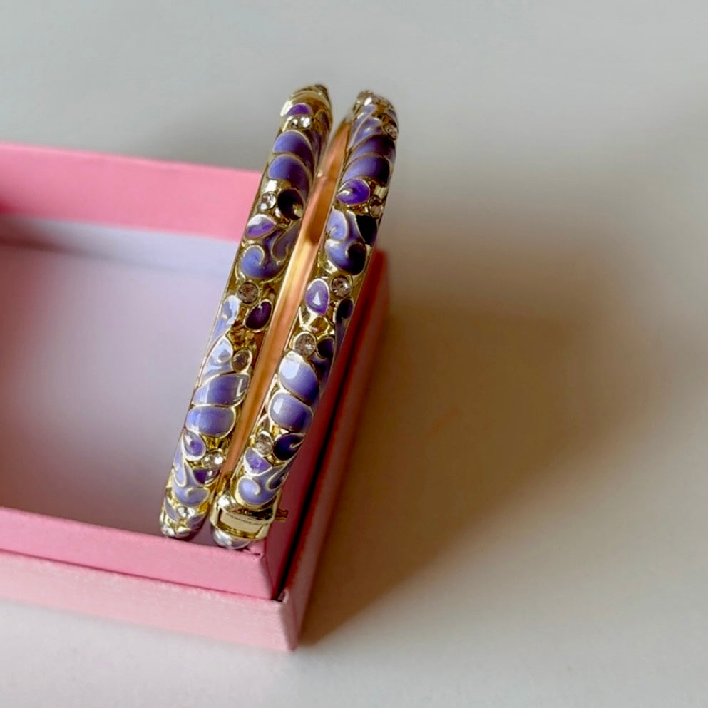 Purple Princess Bangle Set (2) thin-medium wrist