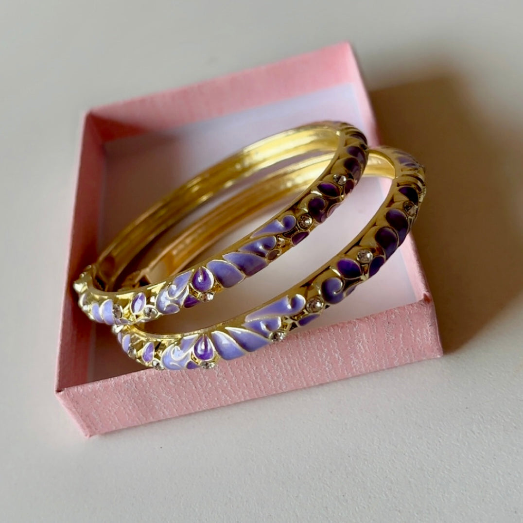 Purple Princess Bangle Set (2) thin-medium wrist