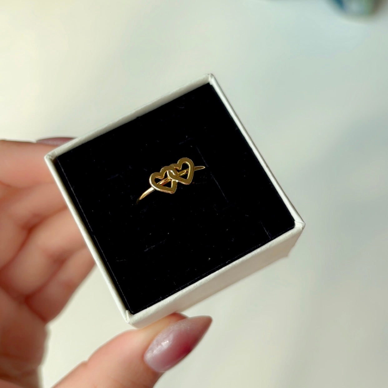 Double Heart Adjustable Ring