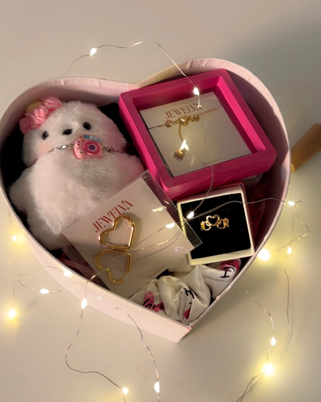 Glam Hamper for her (Jewelry + Soft Toy Bag Charm + Lip Balm)