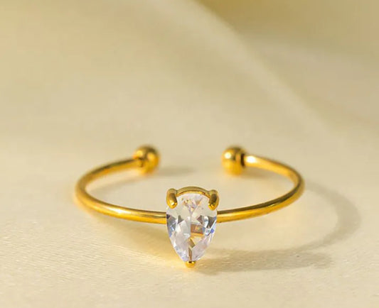 Tear Drop Adjustable Ring (waterproof, daily-wear)