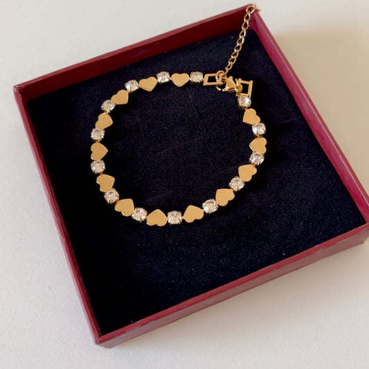 Hearts all over diamond bracelet
