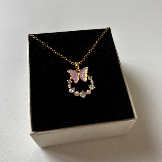 Pearly Gates Butterfly Necklace