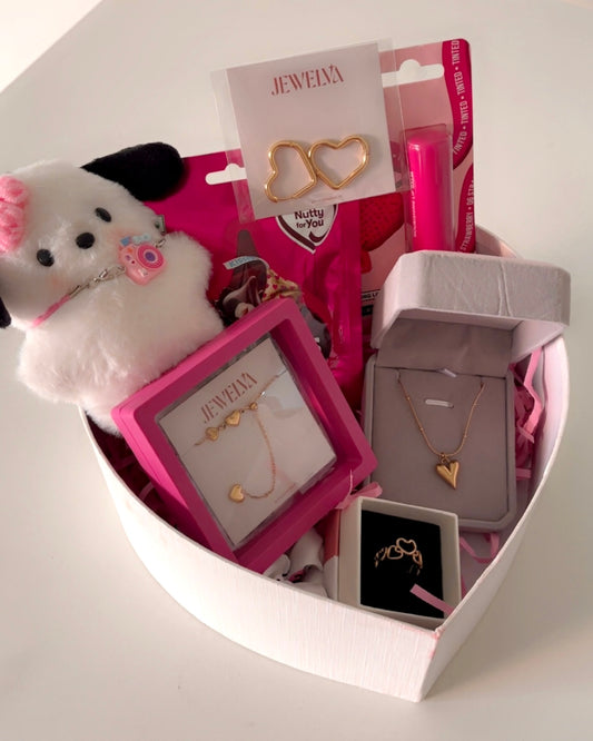 Glam Hamper for her (Jewelry + Soft Toy Bag Charm + Lip Balm)