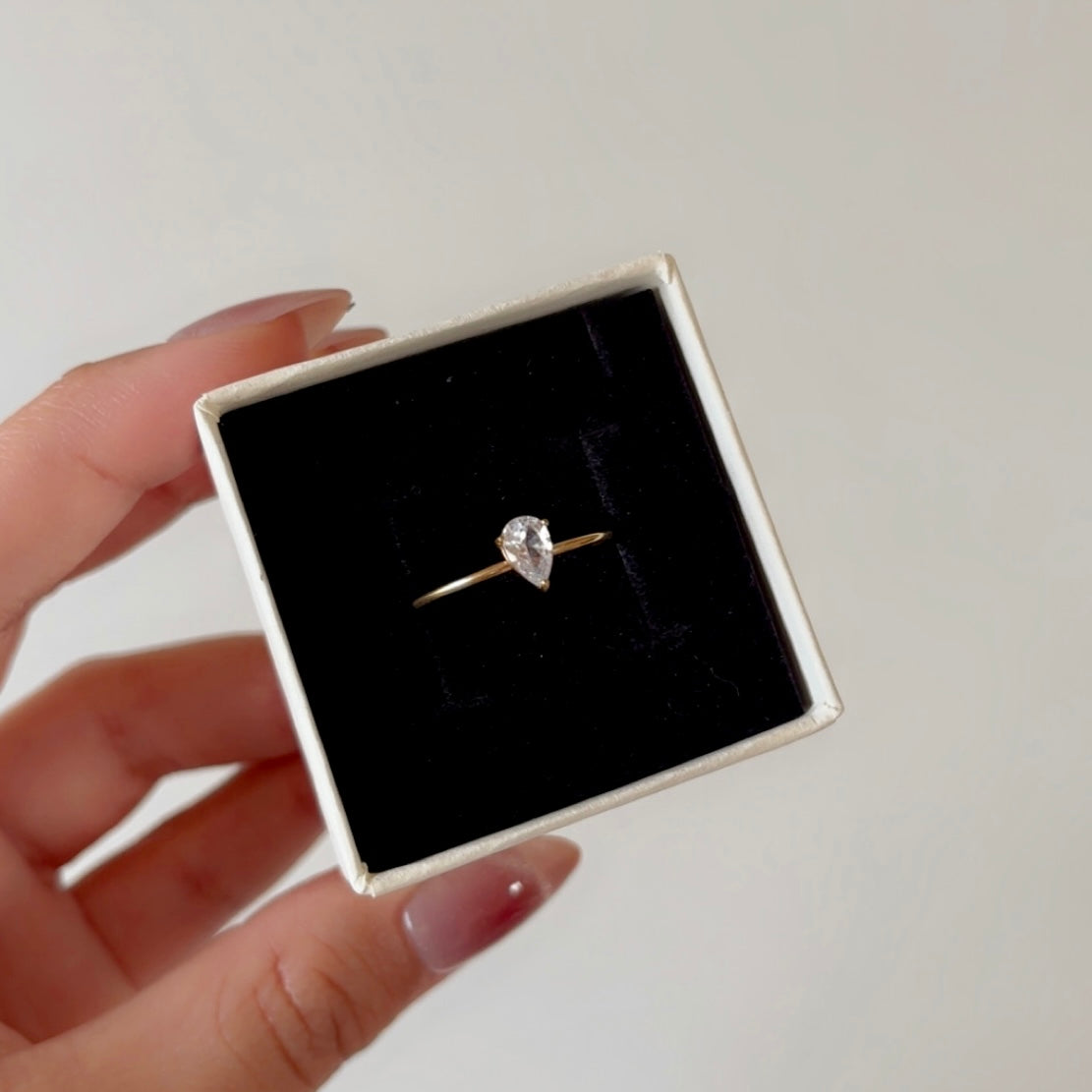 Tear Drop Adjustable Ring (waterproof, daily-wear)