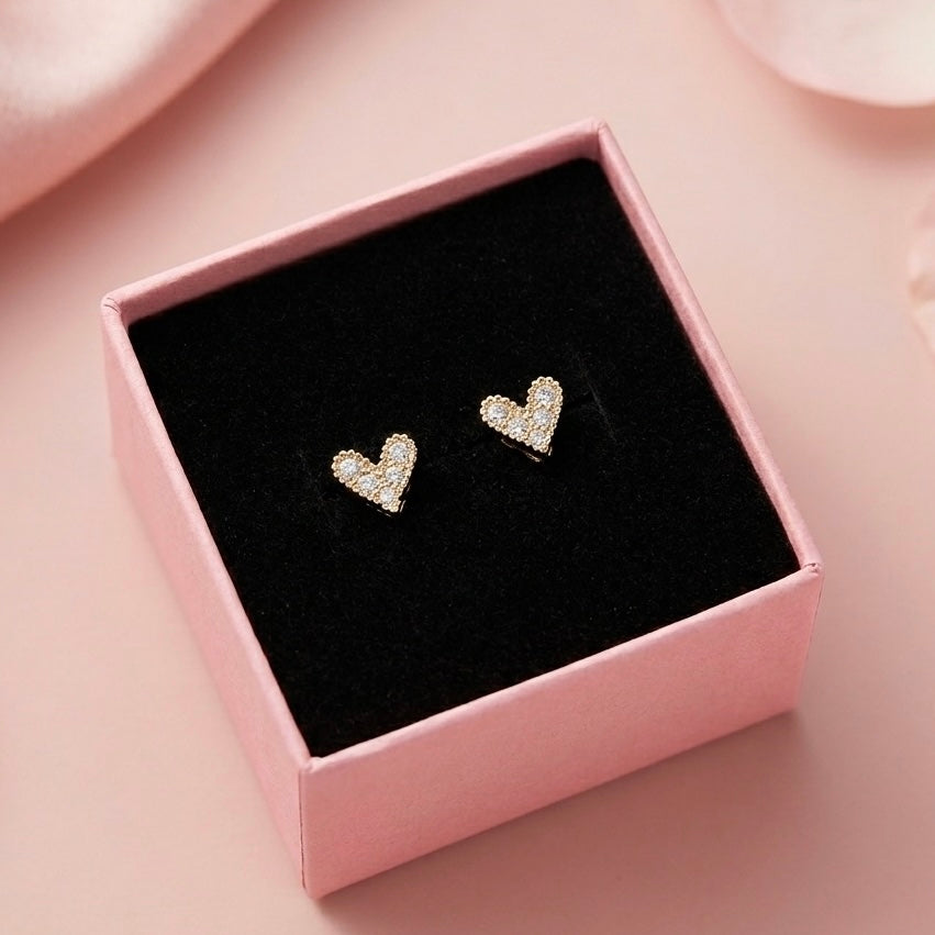 Sparkly hearts studs
