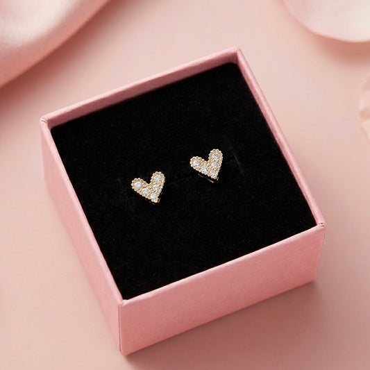 Sparkly hearts studs