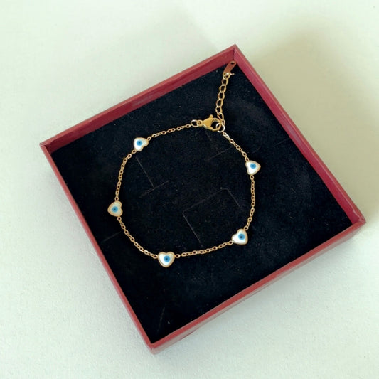 Evil Eye white hearty bracelet (hot-selling)